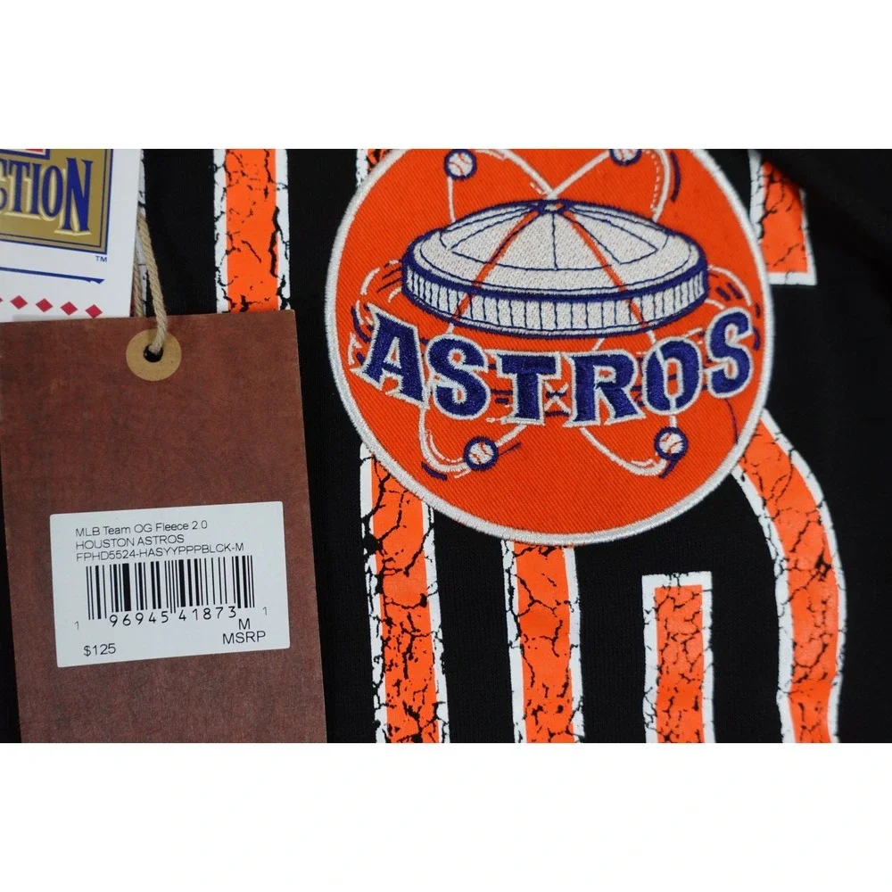 Mitchell & Ness Men's Black Houston Astros Team OG Fleece Pullover Hoodie M $125